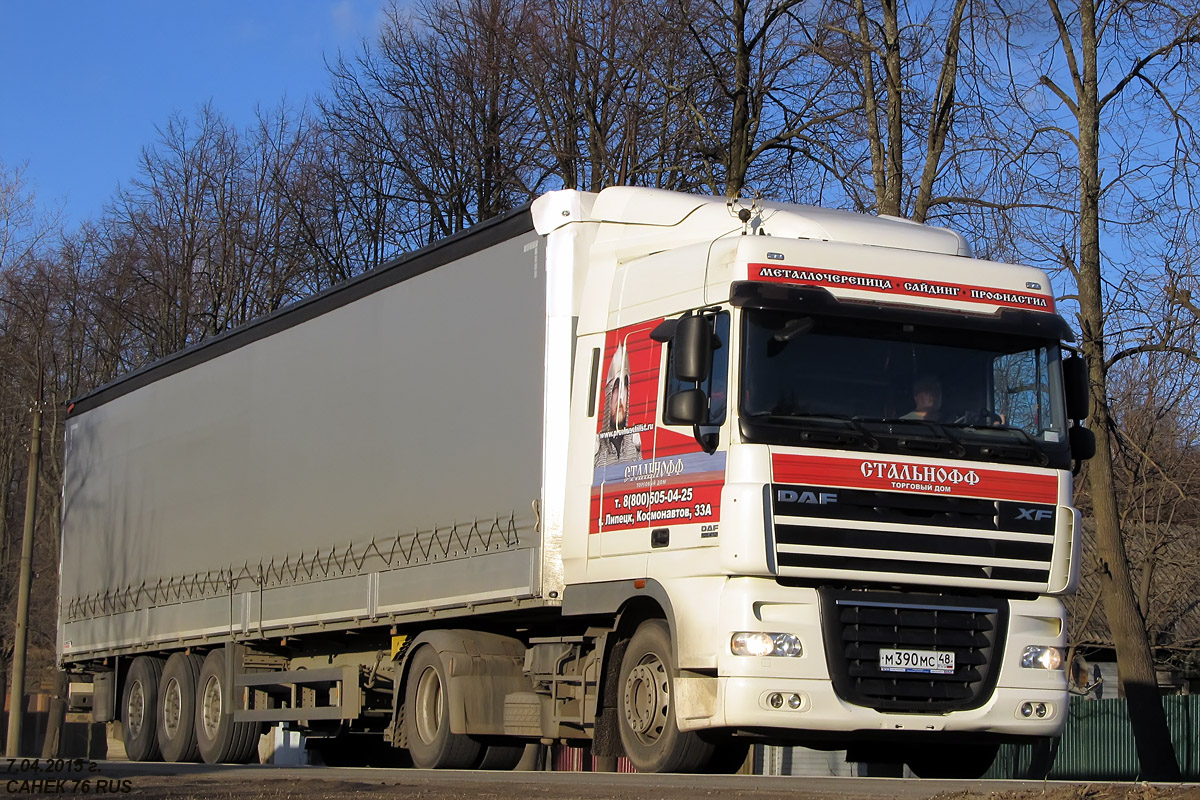 Липецкая область, № М 390 МС 48 — DAF XF105 FT