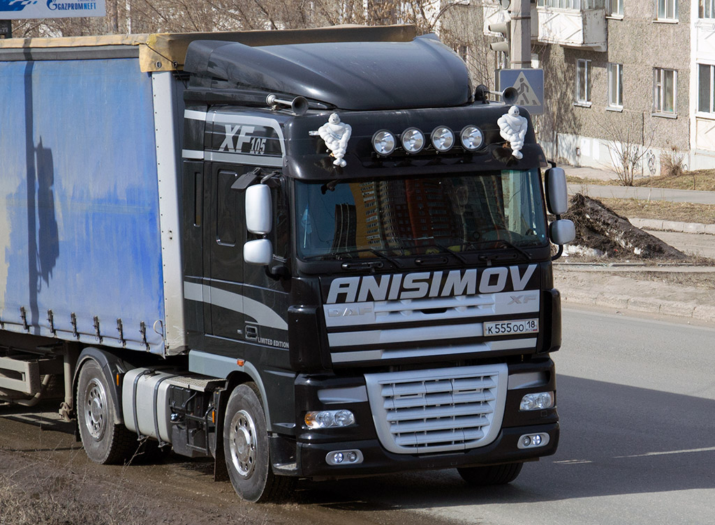 Удмуртия, № К 555 ОО 18 — DAF XF105 FT