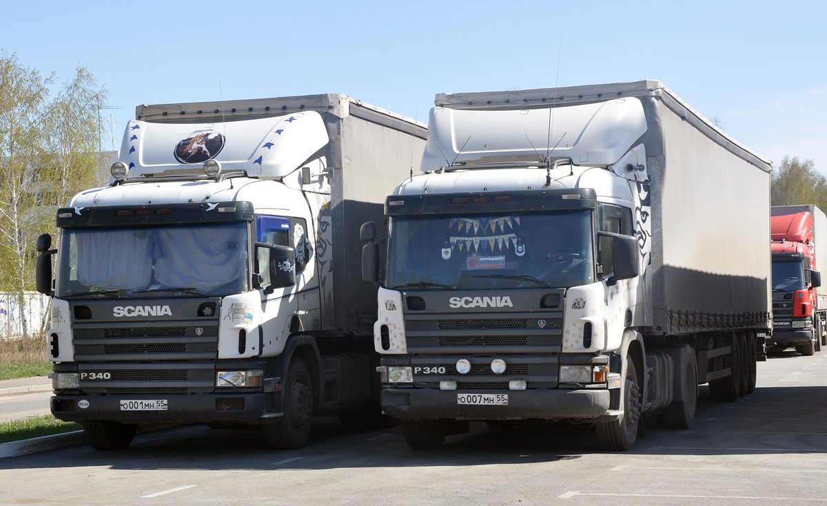 Омская область, № О 001 МН 55 — Scania ('1996) P340; Омская область, № О 007 МН 55 — Scania ('1996) P340