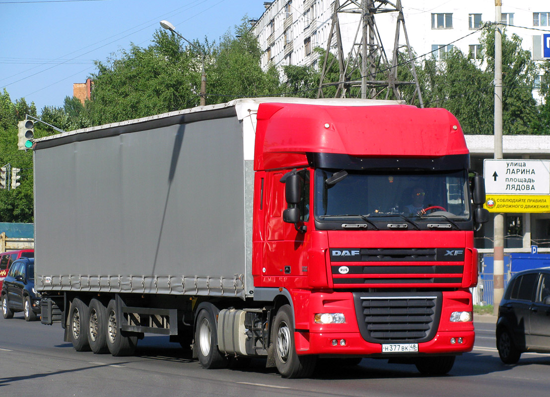 Липецкая область, № Н 377 ВК 48 — DAF XF105 FT