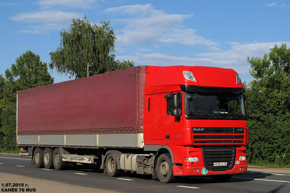 Вологодская область, № В 008 СВ 35 — DAF XF105 FT