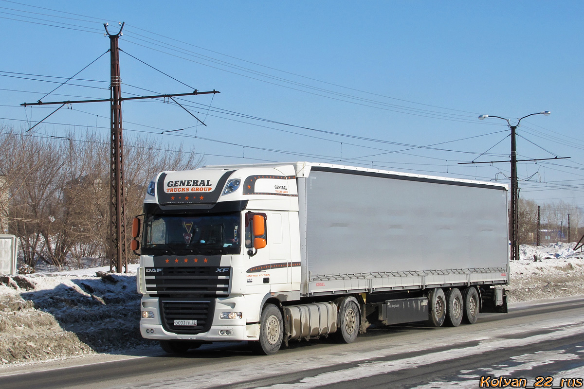 Алтайский край, № О 003 ТР 22 — DAF XF105 FT