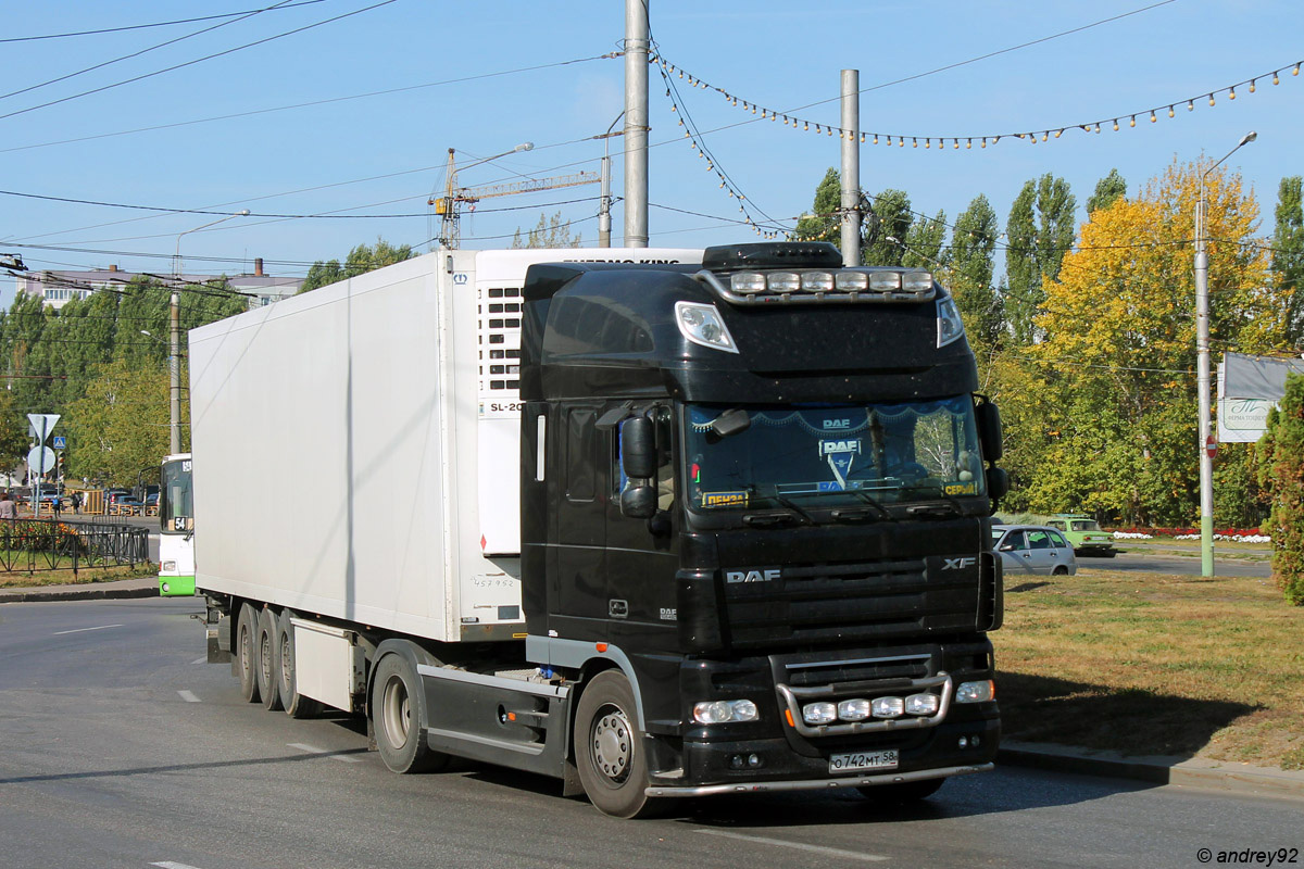 Пензенская область, № О 742 МТ 58 — DAF XF105 FT