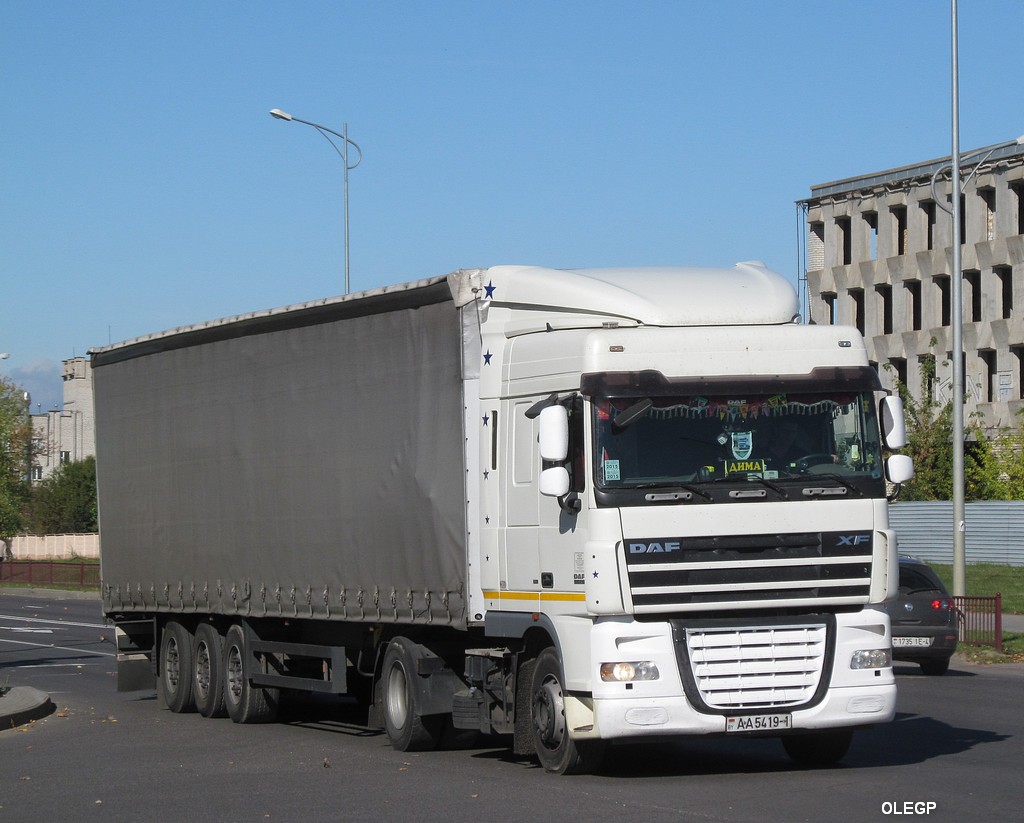 Брестская область, № АА 5419-1 — DAF XF105 FT