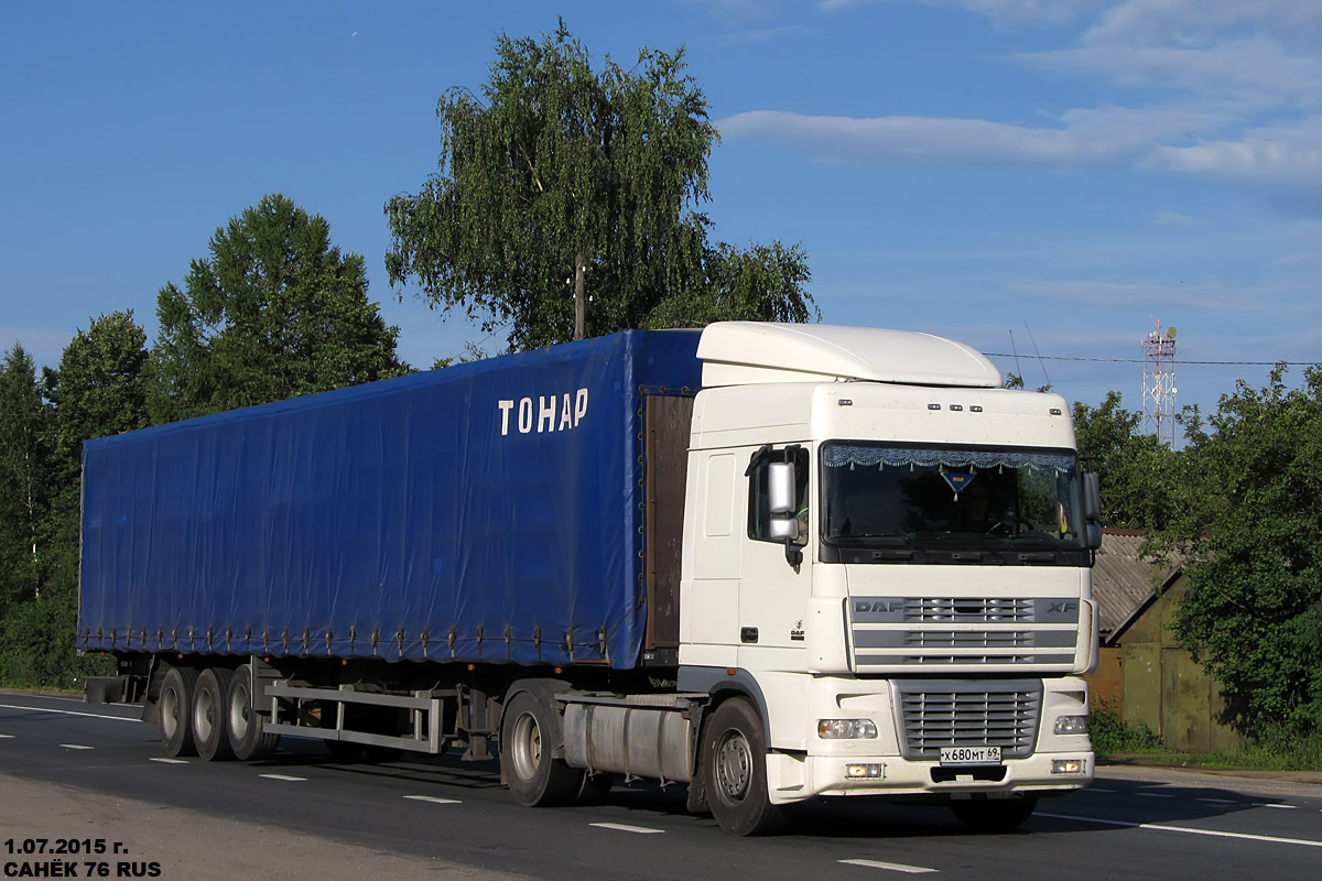 Тверская область, № Х 680 МТ 69 — DAF XF95 FT