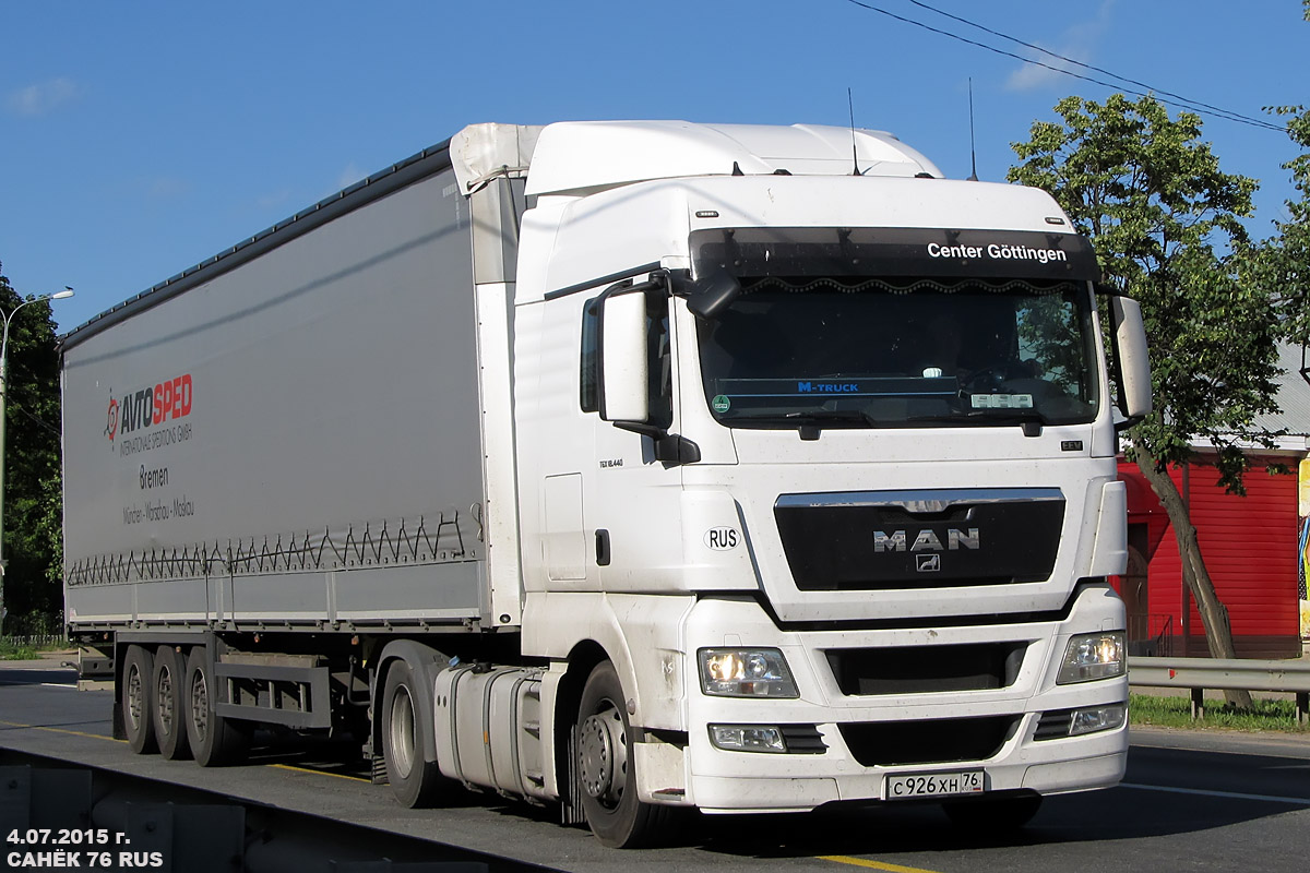 Ярославская область, № С 926 ХН 76 — MAN TGX ('2007) 18.440