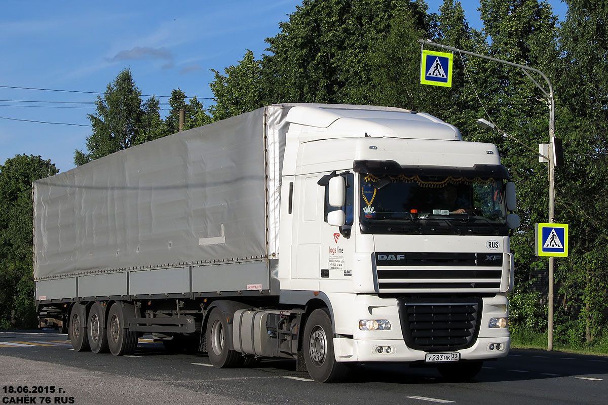 Владимирская область, № У 233 НК 33 — DAF XF105 FT