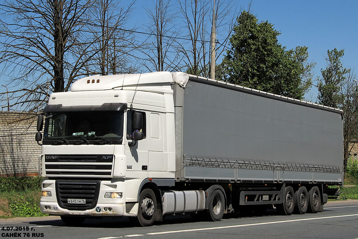 Ярославская область, № К 645 ТМ 76 — DAF XF105 FT