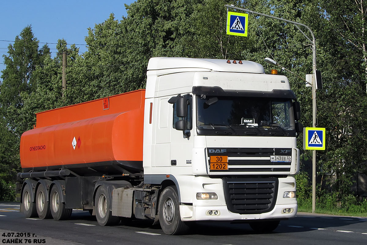 Брянская область, № М 343 ЕВ 32 — DAF XF105 FT