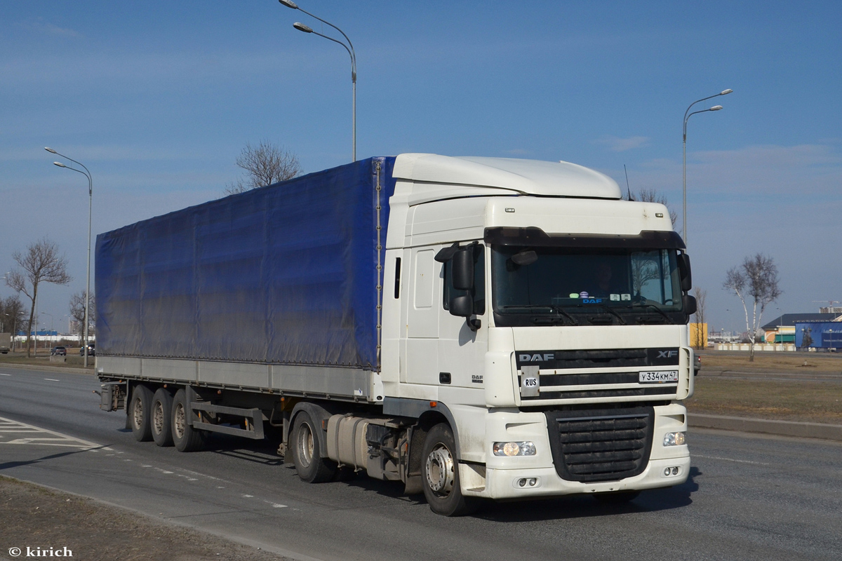 Ленинградская область, № У 334 КМ 47 — DAF XF105 FT