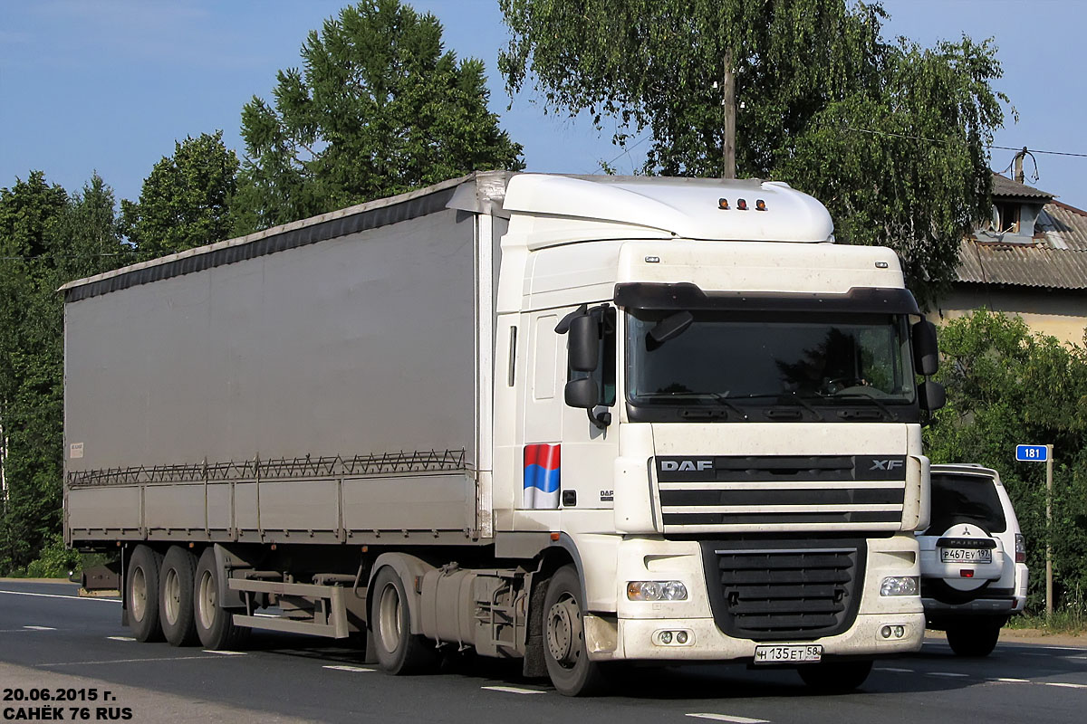 Пензенская область, № Н 135 ЕТ 58 — DAF XF105 FT