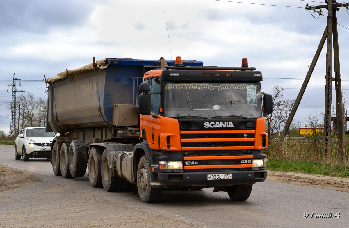 Волгоградская область, № А 833 ЕК 134 — Scania ('1996) P124G