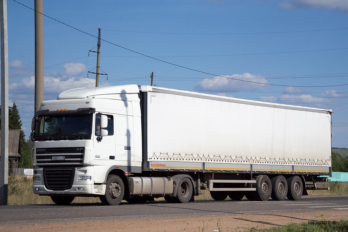 Удмуртия, № У 847 ТО 18 — DAF XF105 FT