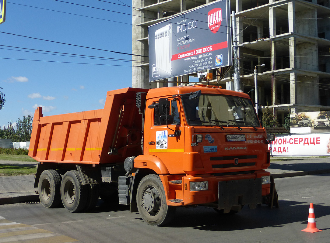 Волгоградская область, № В 308 ВУ 134 — КамАЗ-65115-L4