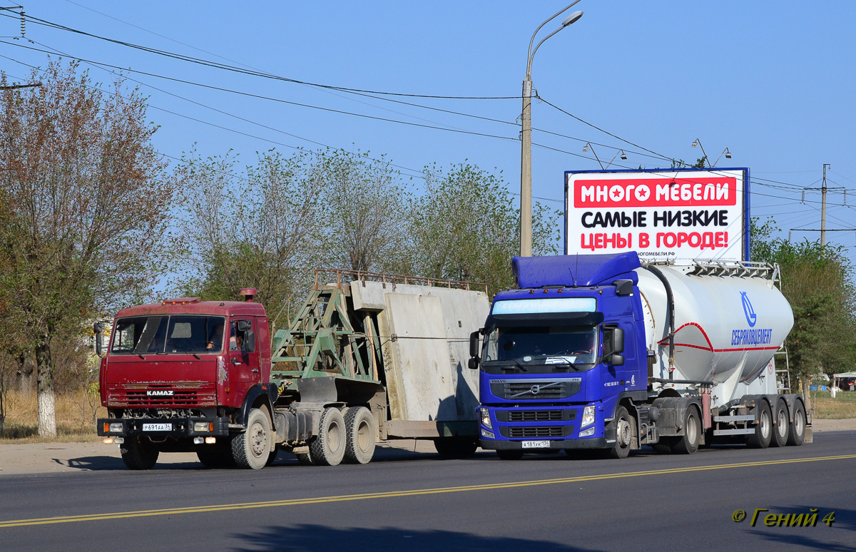 Волгоградская область, № Р 691 АА 34 — КамАЗ-54115-15 [54115R]; Волгоградская область, № А 181 ХК 134 — Volvo ('2010) FM.400