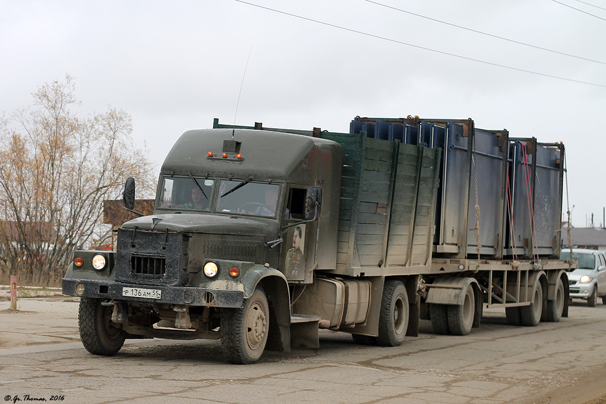 Омская область, № Р 136 АМ 55 — КрАЗ (общая модель)