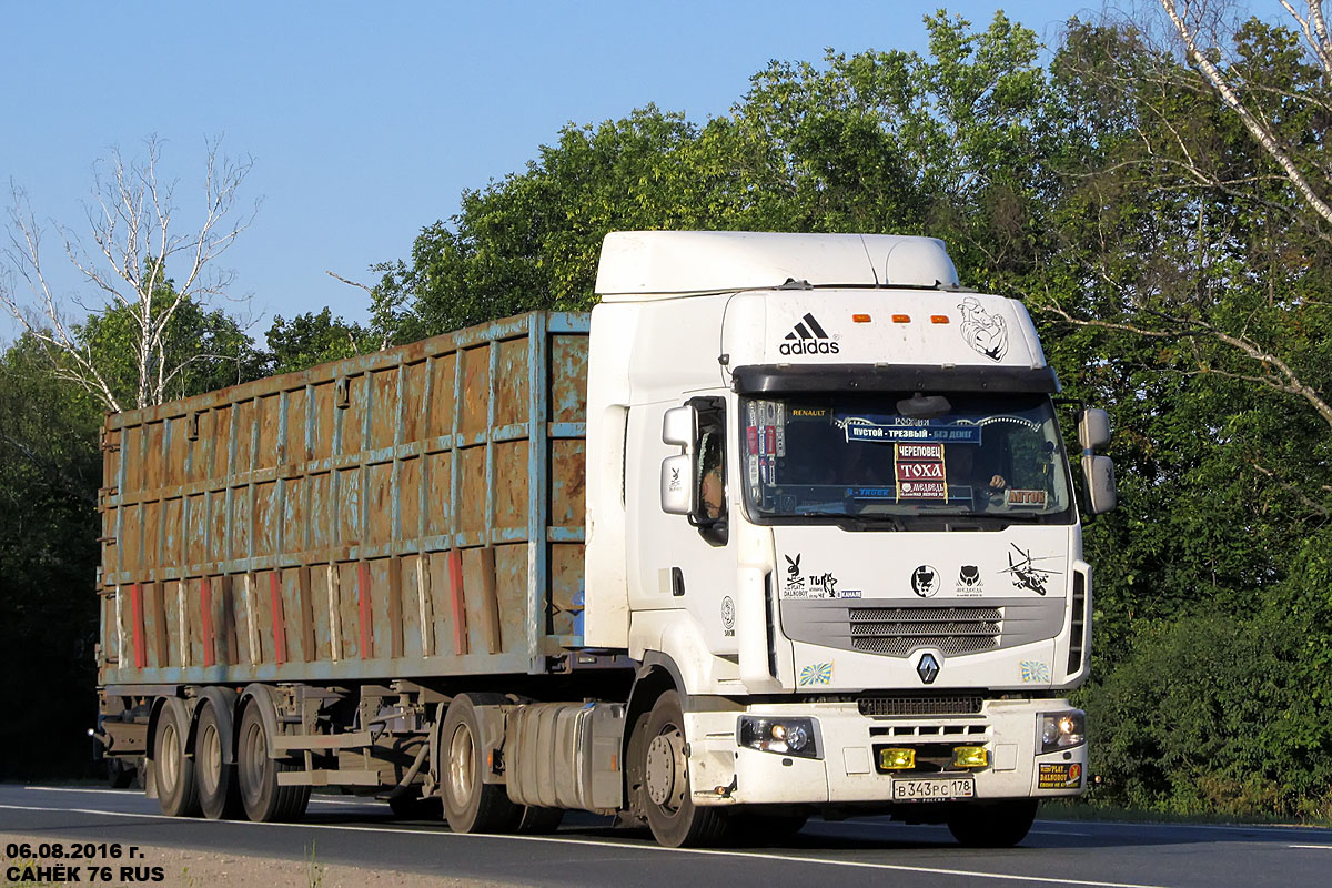 Санкт-Петербург, № В 343 РС 178 — Renault Premium ('2006) [X9P]