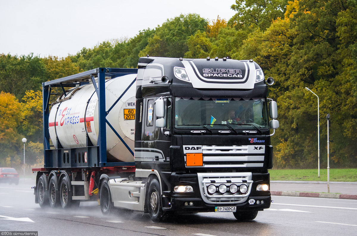 Полтавская область, № ВІ 7400 СА — DAF XF105 FT