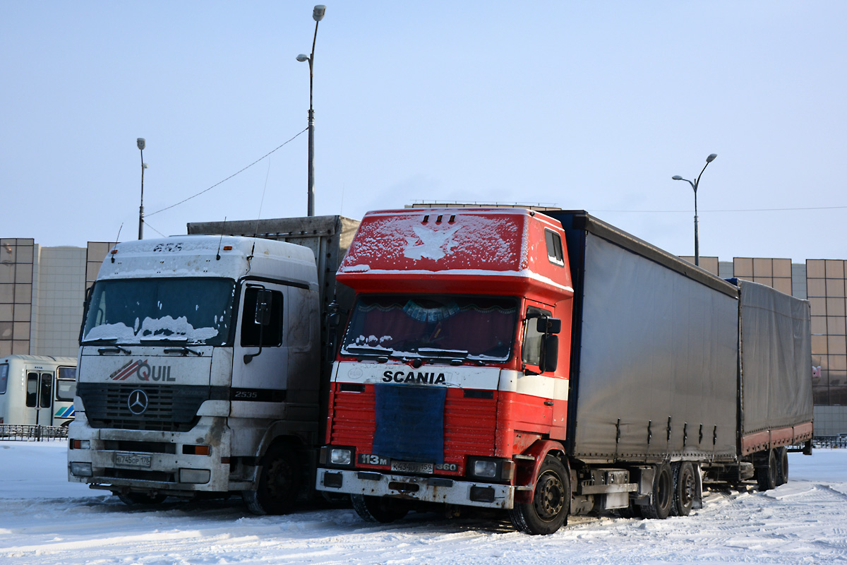 Санкт-Петербург, № В 745 ОР 178 — Mercedes-Benz Actros ('1997) 2535; Пермский край, № К 434 ОТ 159 — Scania (II) R113M