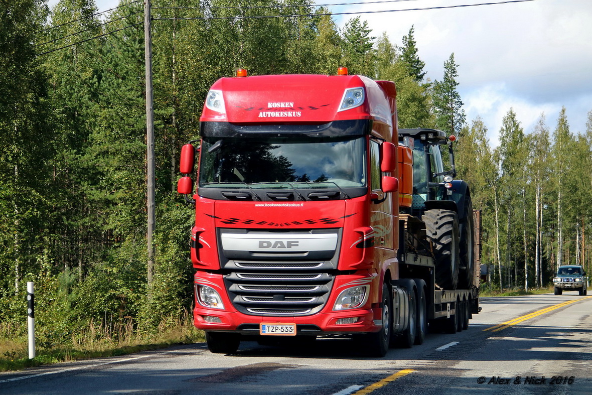 Финляндия, № TZP-533 — DAF XF Euro6 FTT