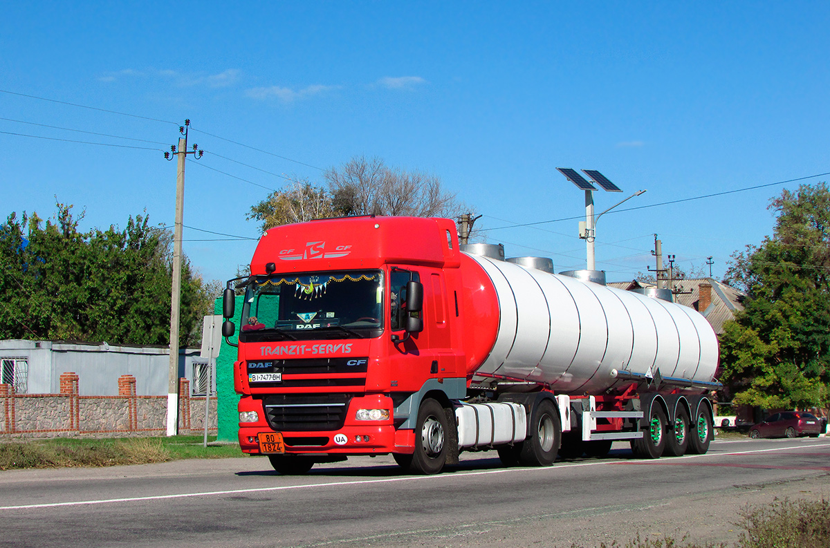 Полтавская область, № ВІ 7477 ВН — DAF CF85 FT