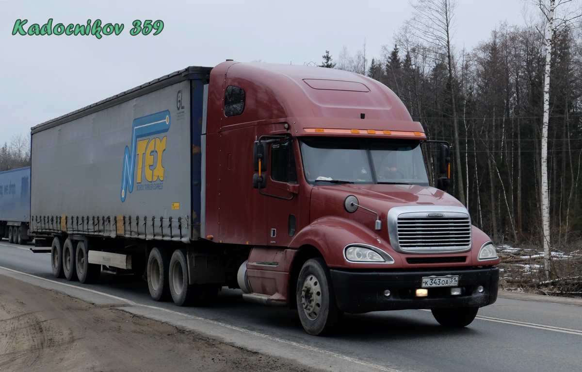 Белгородская область, № К 343 ОА 31 — Freightliner Columbia