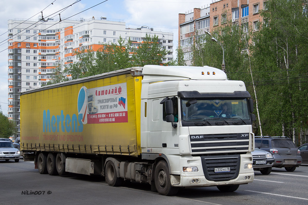 Удмуртия, № Н 332 НО 18 — DAF XF105 FT