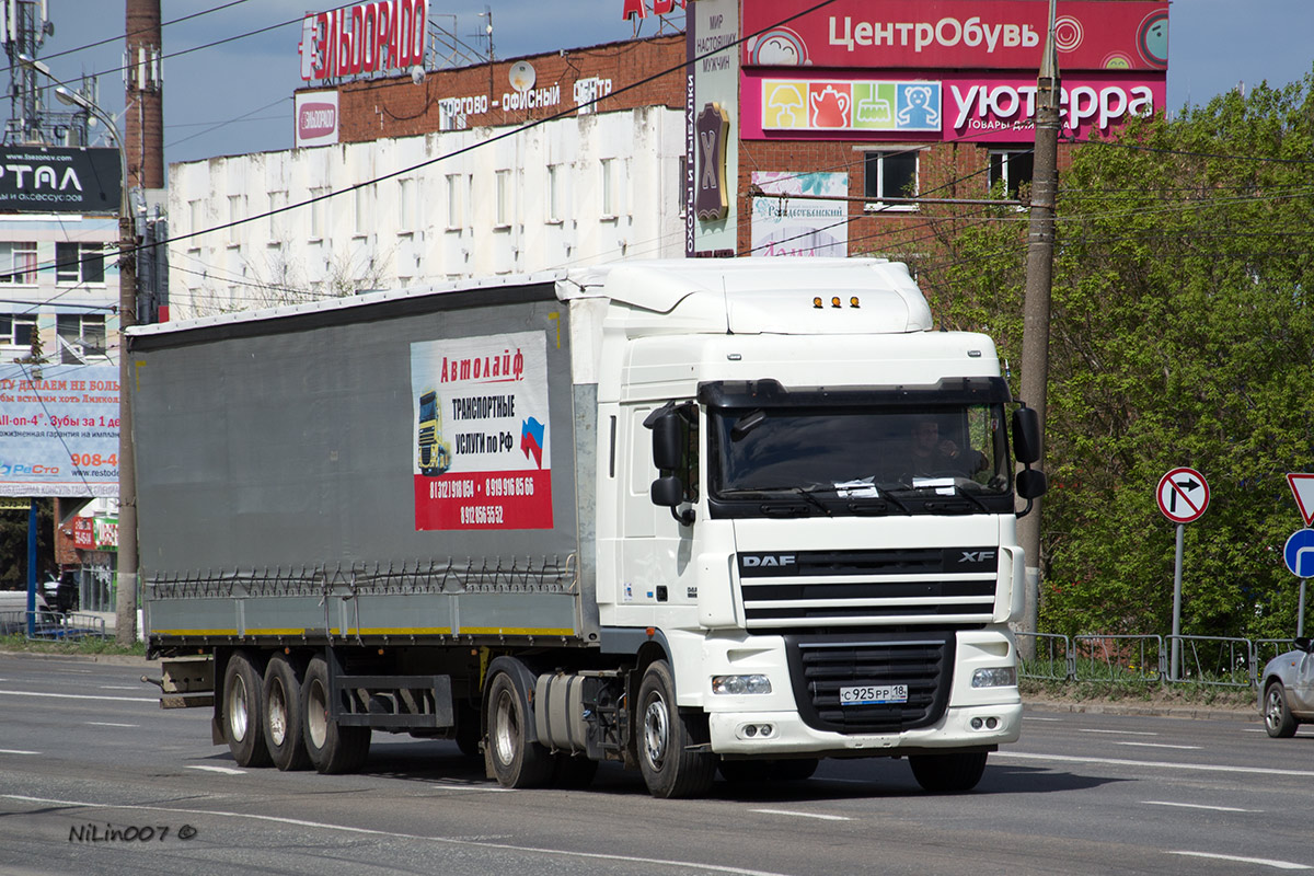 Удмуртия, № С 925 РР 18 — DAF XF105 FT