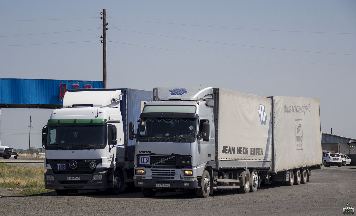 Алматинская область, № B 680 FYO — Mercedes-Benz Actros ('2003) 2541; Алматинская область, № B 677 FHO — Volvo ('1993) FH-Series