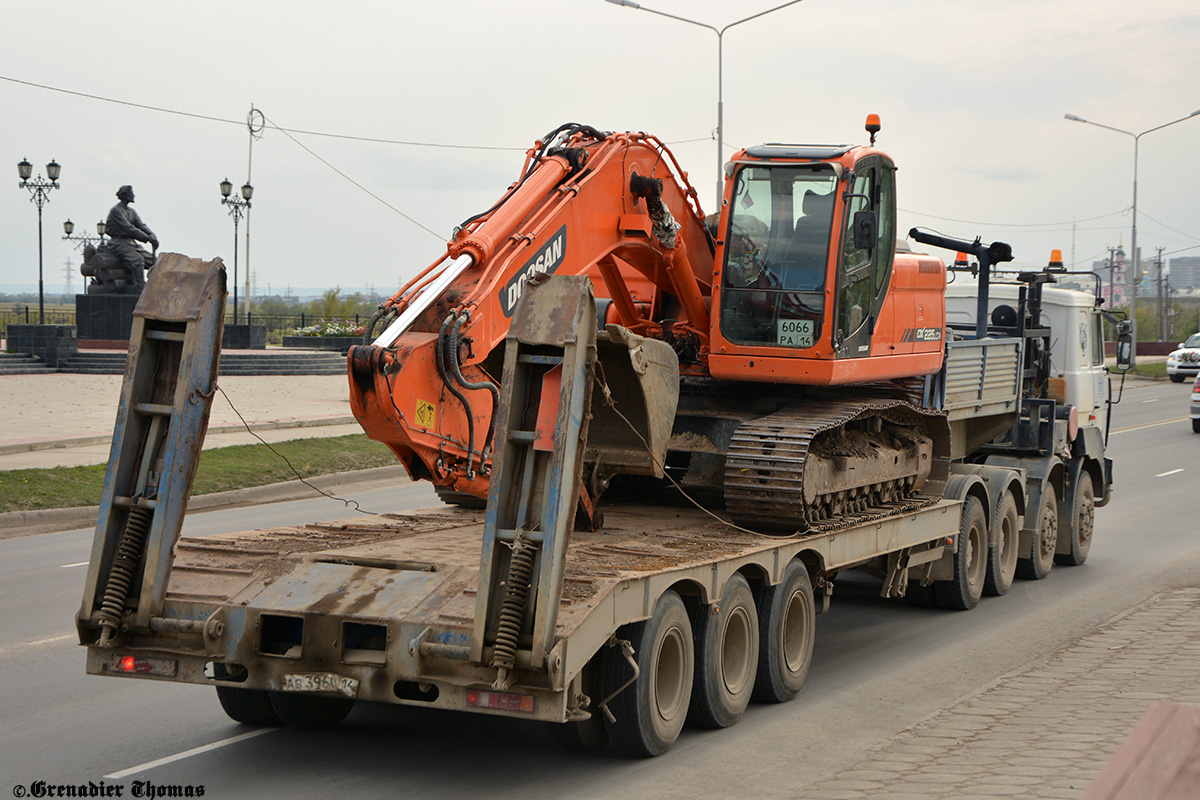 Саха (Якутия), № 6066 РА 14 — Doosan DX225LCA; Саха (Якутия), № АВ 3960 14 — ЧМЗАП (общая модель)