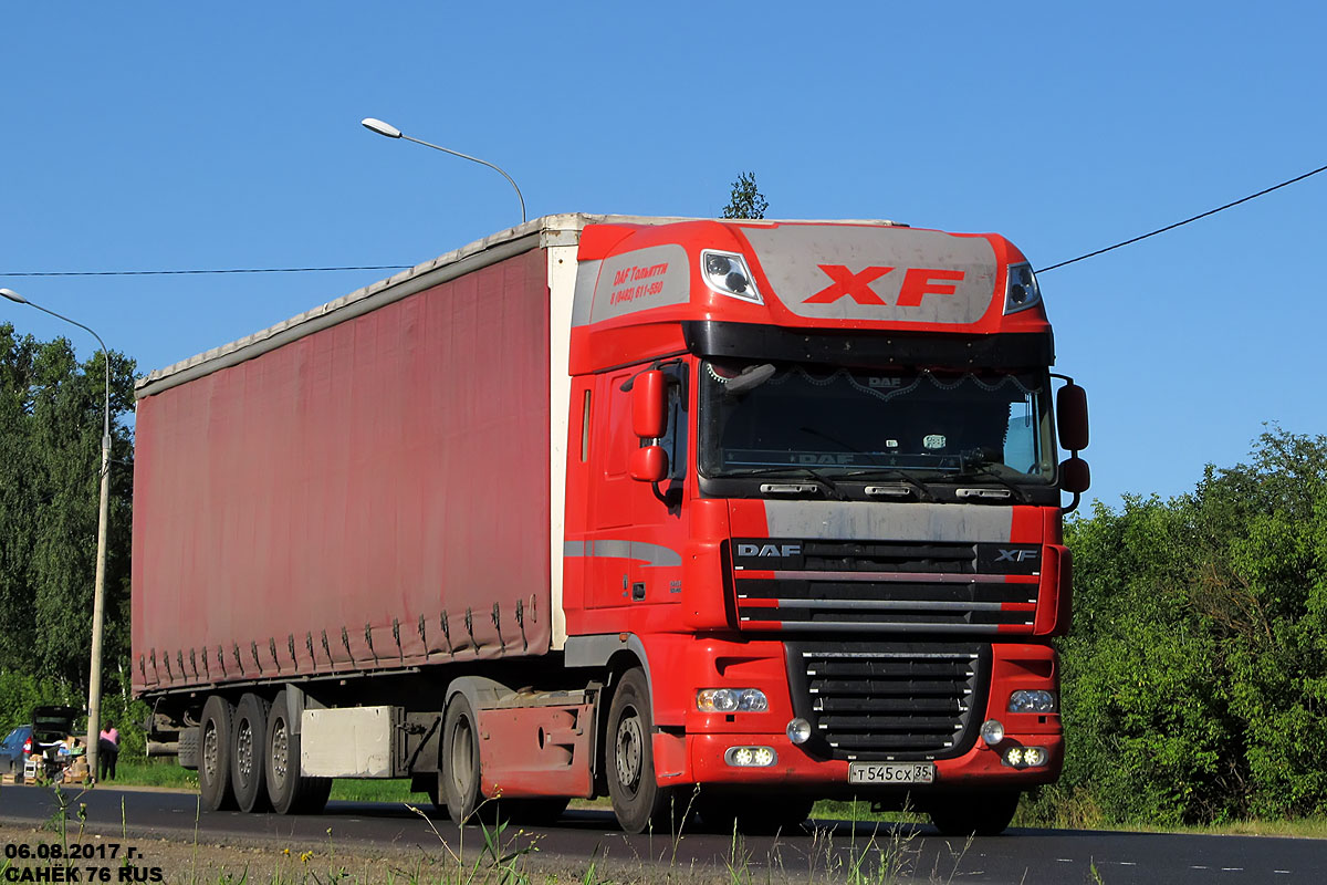 Вологодская область, № Т 545 СХ 35 — DAF XF105 FT