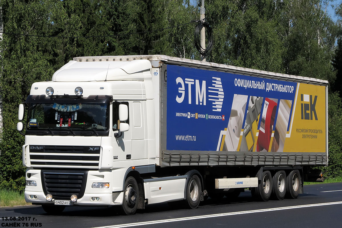 Ярославская область, № О 402 АО 76 — DAF XF105 FT