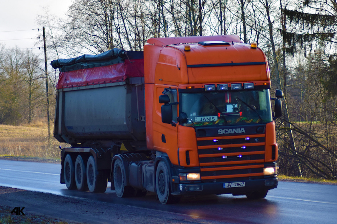 Латвия, № JV-7927 — Scania ('1996) R164L