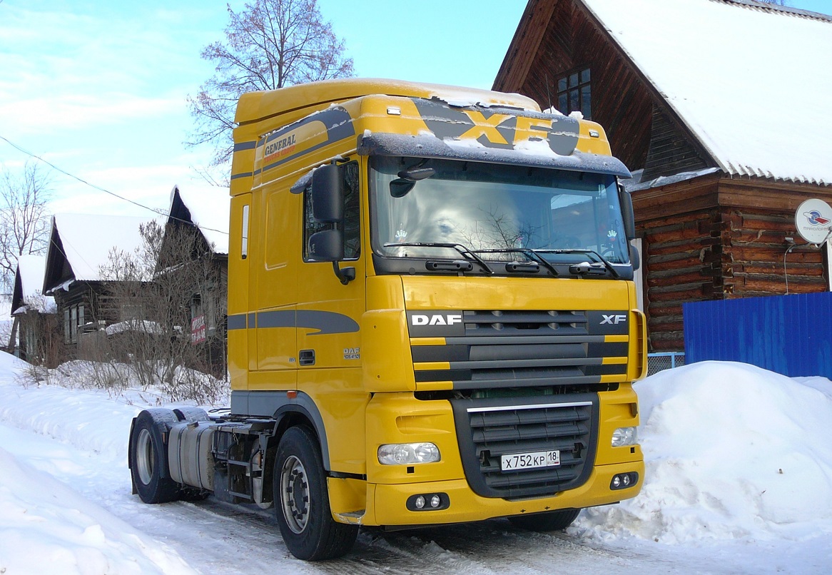 Удмуртия, № Х 752 КР 18 — DAF XF105 FT