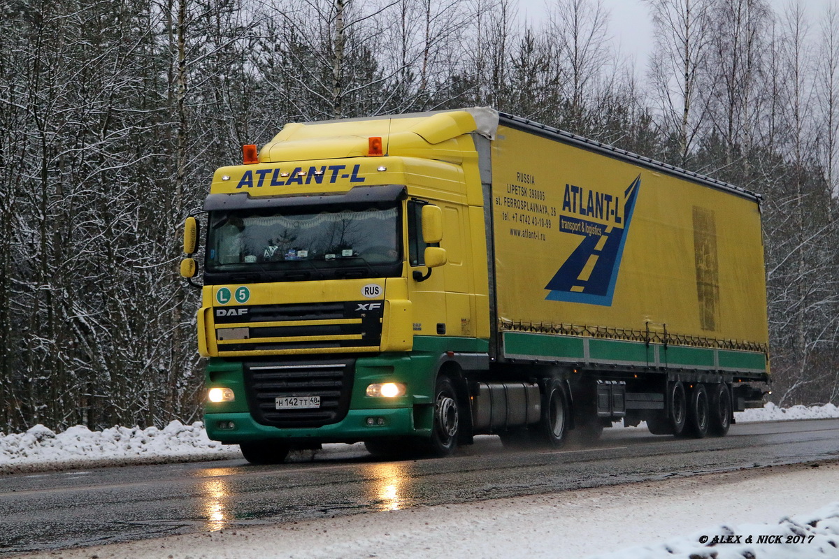 Липецкая область, № Н 142 ТТ 48 — DAF XF105 FT