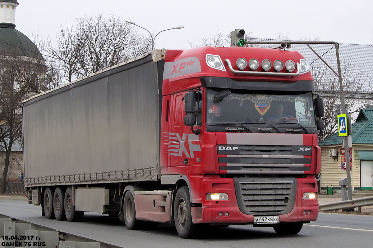 Ульяновская область, № А 492 КН 73 — DAF XF105 FT