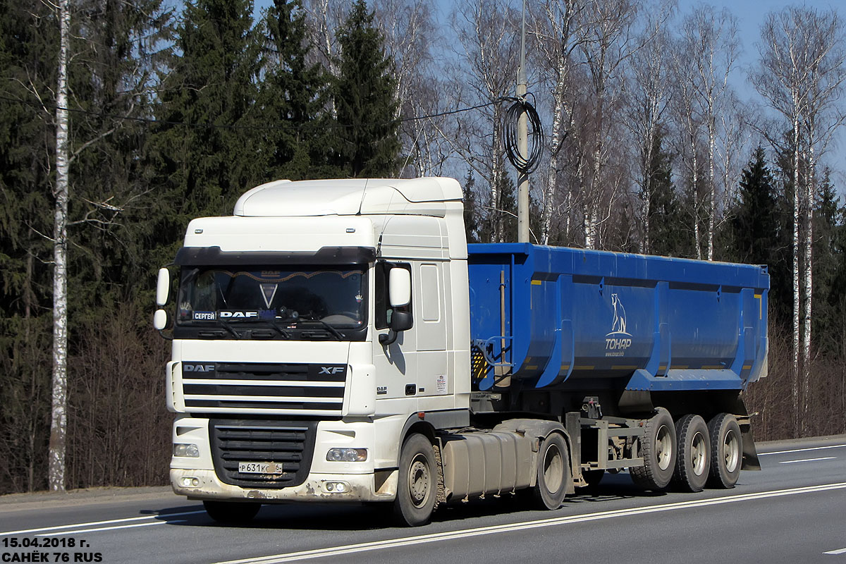 Ярославская область, № Р 631 КО 76 — DAF XF105 FT