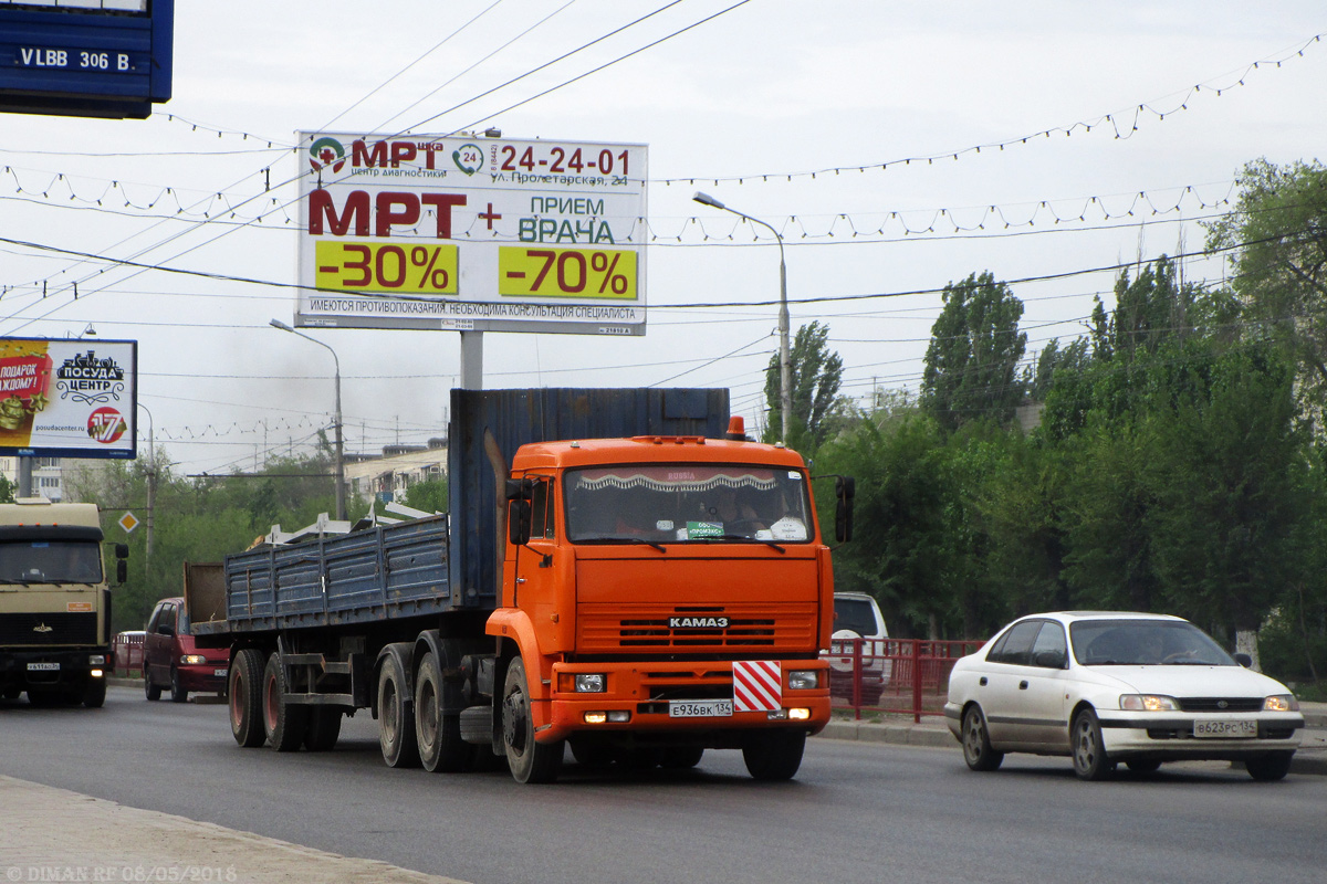 Волгоградская область, № Е 936 ВК 134 — КамАЗ-6460 [646000]