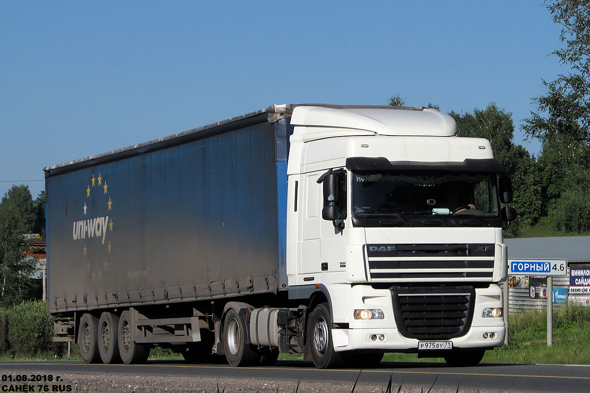 Тульская область, № Р 975 ВУ 71 — DAF XF105 FT