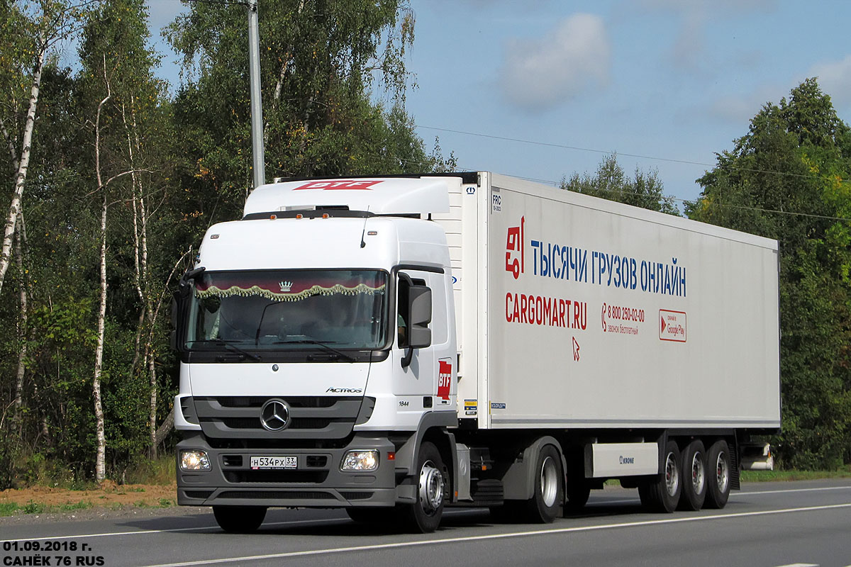 Владимирская область, № Н 534 РХ 33 — Mercedes-Benz Actros '09 1844 [Z9M]