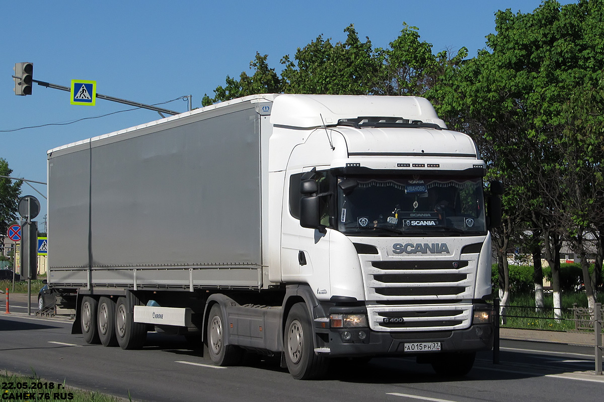 Ивановская область, № А 015 РН 37 — Scania ('2013) G400