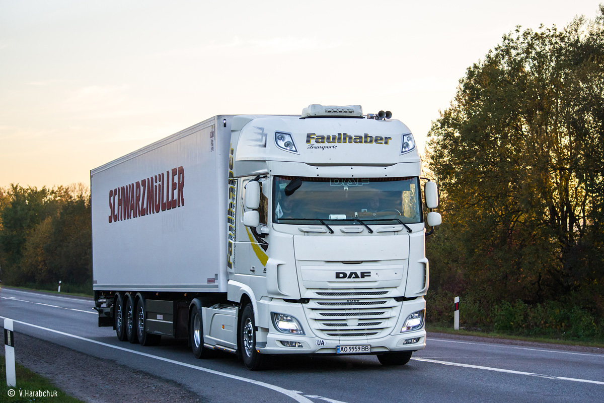 Закарпатская область, № АО 9959 ВВ — DAF XF Euro6 FT