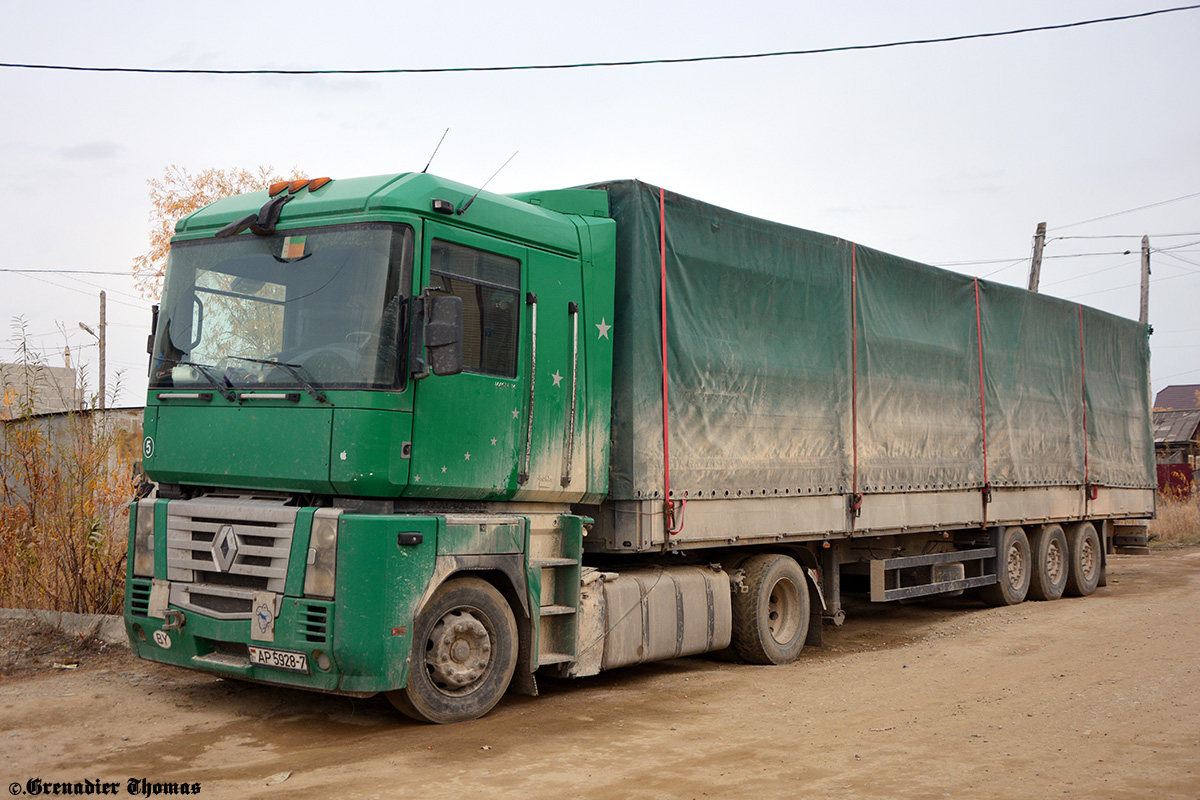 Минск, № АР 5928-7 — Renault Magnum ('2005); Минск, № А 0232Е-7 — Schmitz Cargobull (общая модель)