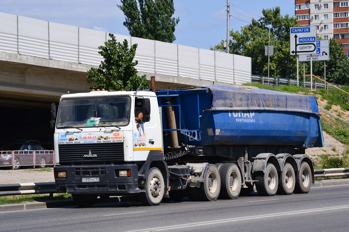 Волгоградская область, № С 692 МО 34 — МАЗ-6430A8