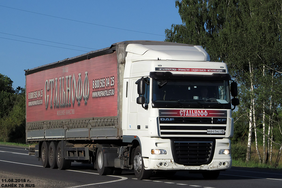 Липецкая область, № М 641 МС 48 — DAF XF105 FT