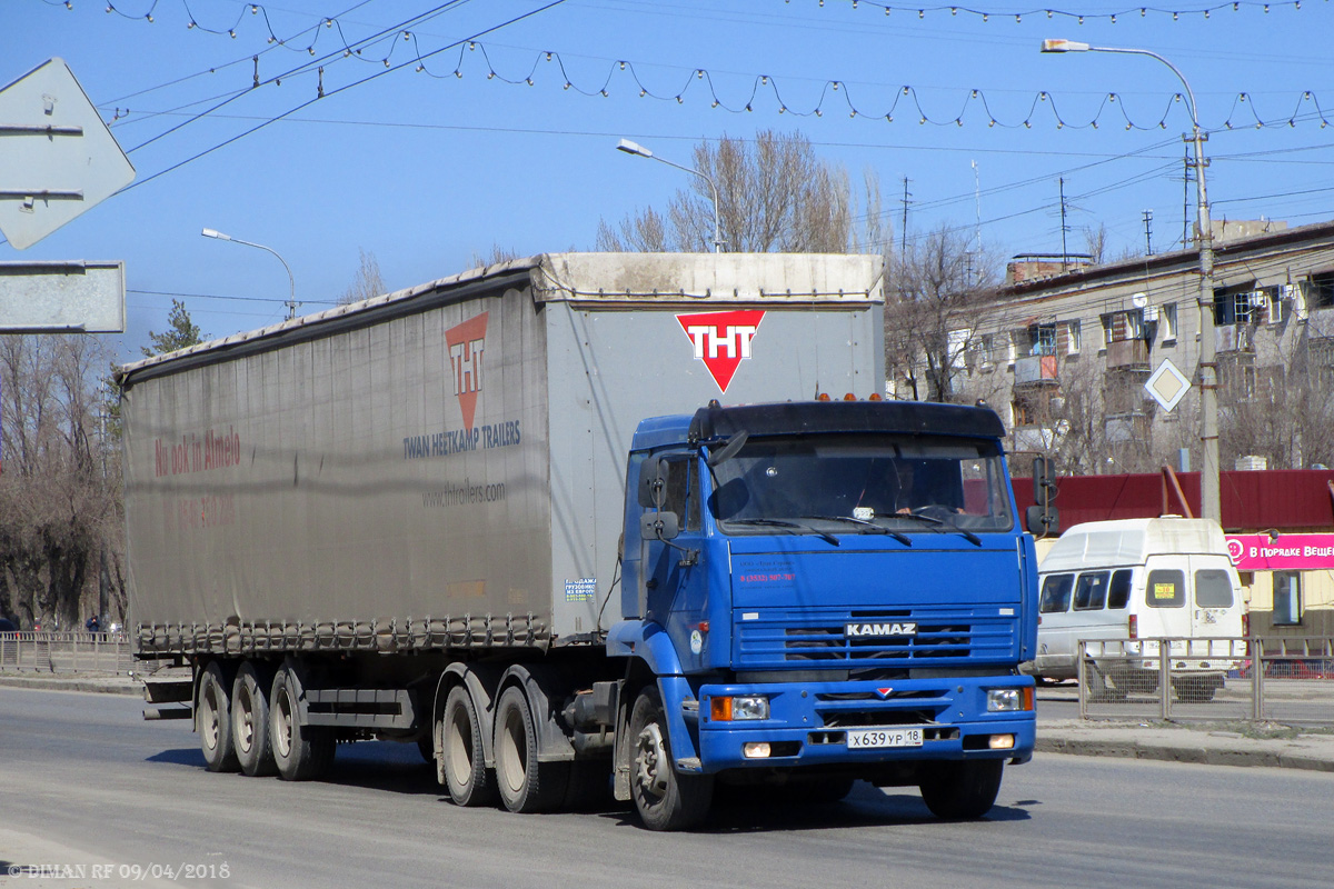 Волгоградская область, № Х 639 УР 18 — КамАЗ-65116 [651160]