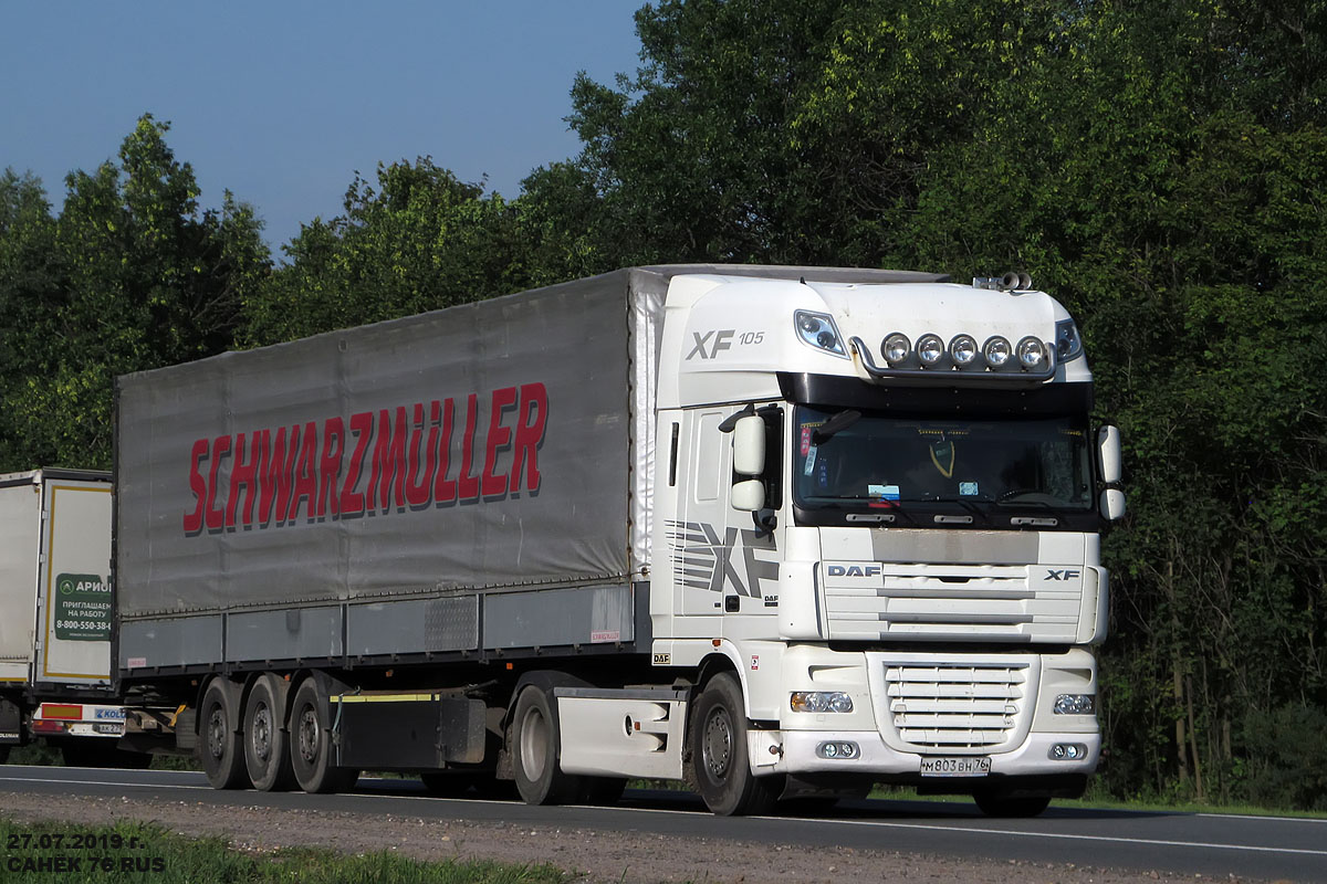 Ярославская область, № М 803 ВН 76 — DAF XF105 FT