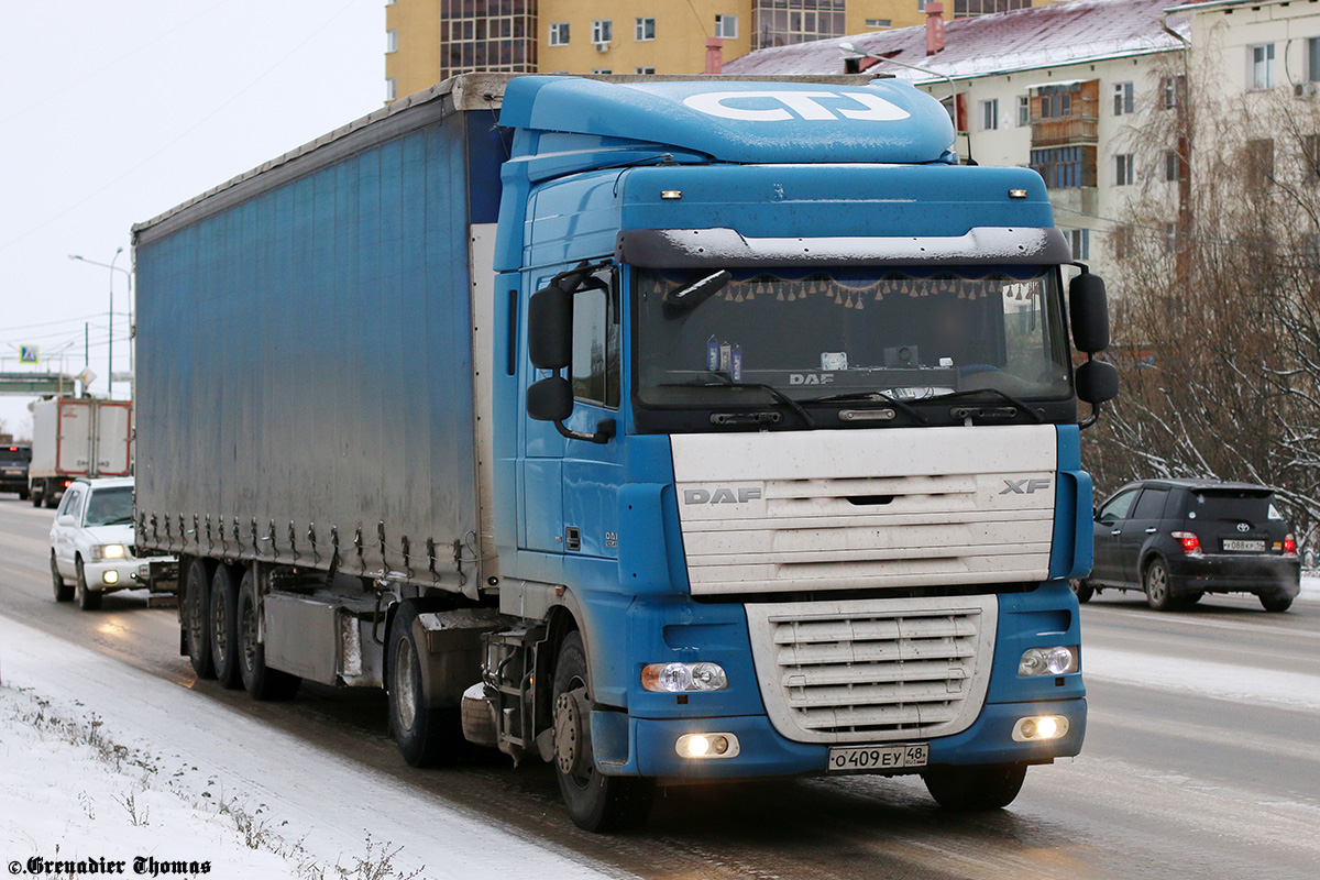 Липецкая область, № О 409 ЕУ 48 — DAF XF105 FT