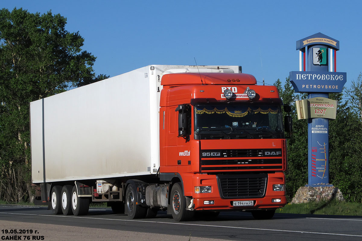 Архангельская область, № Е 194 УН 29 — DAF 95XF FT