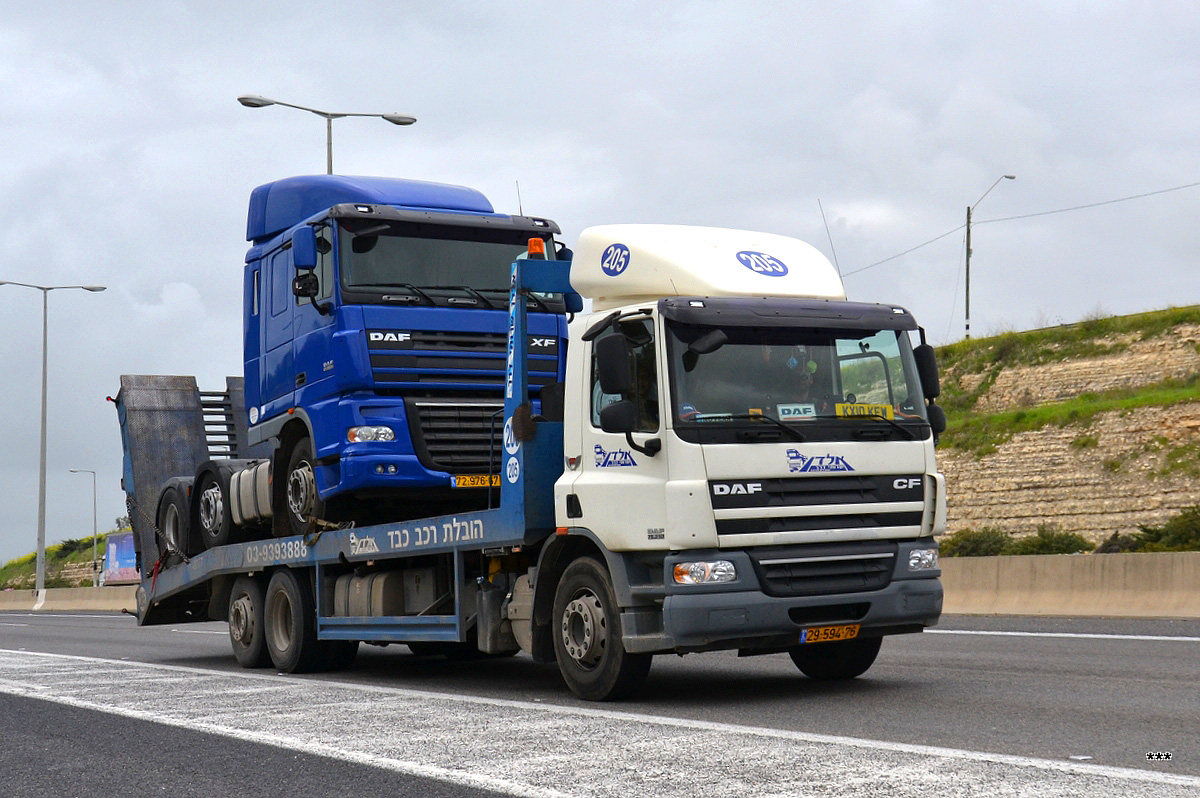 Израиль, № 205 — DAF CF75 FAR; Израиль, № 72-976-67 — DAF XF105 FTG